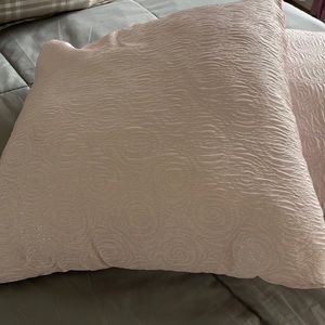 2 light pink with subtle sparkles throw pillows